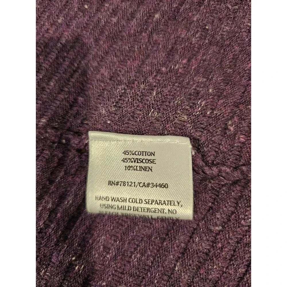 Eileen Fisher Sweater Cardigan Women's M Purple Long Sleeve Open Front - Picture 10 of 10